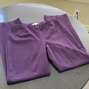 Coldwater Creek washable pants, purple, size 10-12, elastic waist. Gently worn.